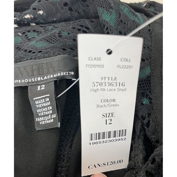 NWT WHBM Size 12 All Over High Neck Lace Shell Top Blouse Original Price $120 - Picture 11 of 12